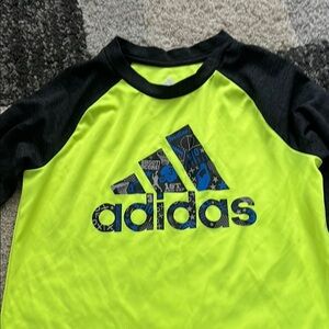 Adidas Kids' Neon Green and Black Raglan Shirt